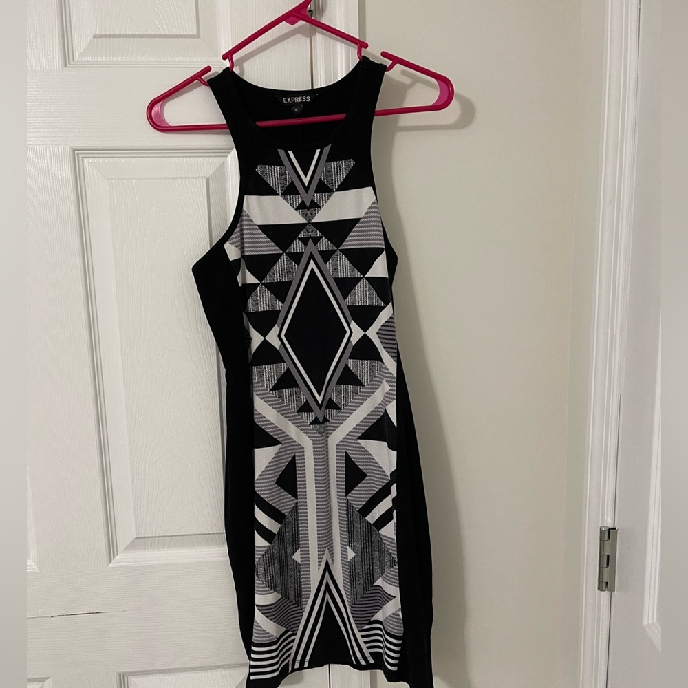 Tight fit mini Aztec dress from Express